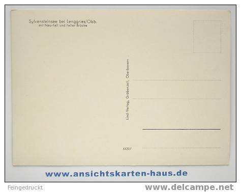 D 3941 - Sylvensteinsee Bei Lenggries Mit Neu-Fall U. Faller-Brücke - CAk - Lenggries