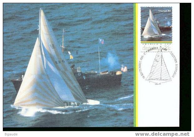 AUTRALIE Carte Maximum Num.yvert 977 SPORT VOILE AMERICA CUP - Cartes-Maximum (CM)