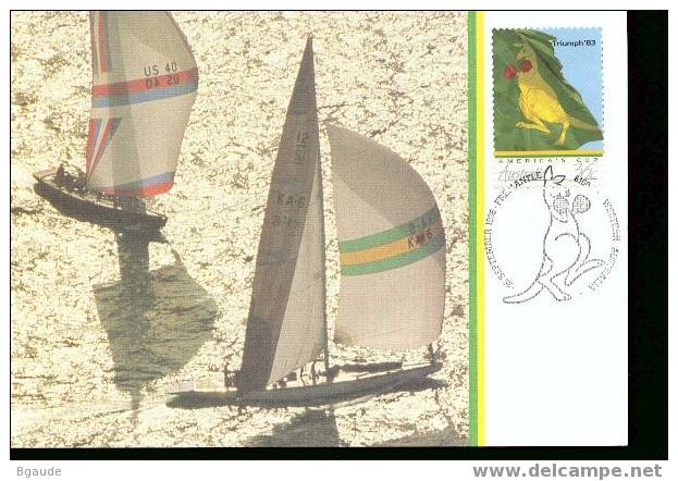 AUTRALIE Carte Maximum Num.yvert 978 SPORT VOILE AMERICA CUP - Cartes-Maximum (CM)