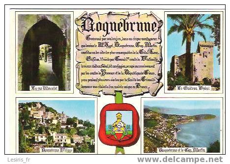 CP - ROQUEBRUNE - MULTIVUES -  LA RUE MONCOLLET - LE CHATEAU FEODAL - ROQUEBRUNE VILLAGE - ROQUEBRUNE ET LE CAP MARTIN - Roquebrune-Cap-Martin