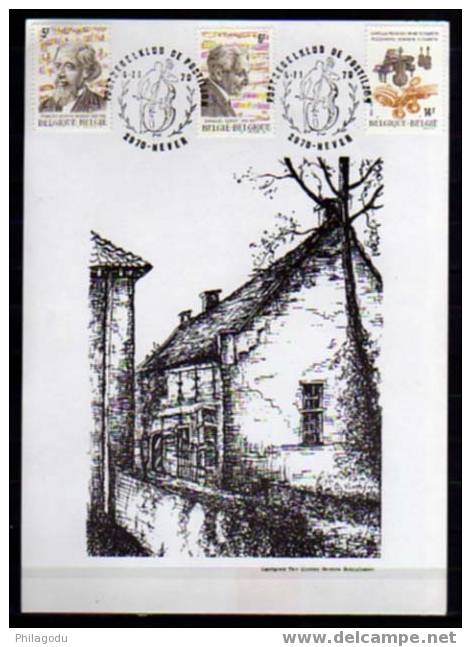 Belgique 1979, Carte Souvenir Du Postzegelsklub De Postillon, Musiciens - Sellados Mecánicos