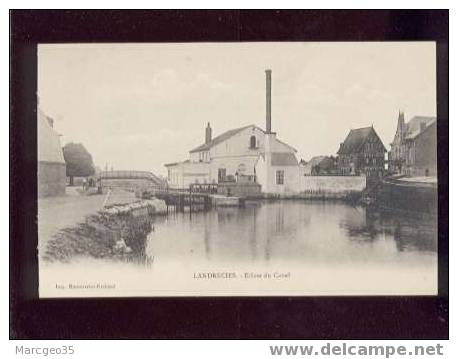 011010 Landrecies écluse Du Canal édit.manouvrier Richard Belle Carte Précurseur Péniche Usine - Landrecies