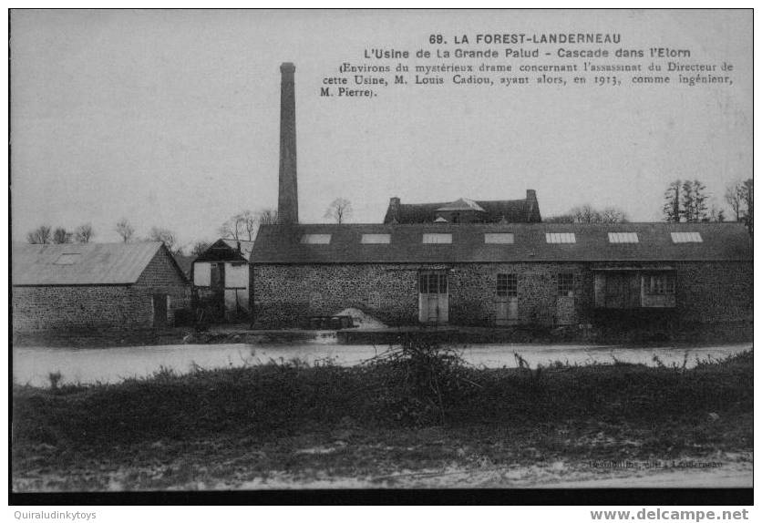 LA FOREST LANDERNEAU L'usine De La Gde Palud Environs Du Mystérieux Drame Concernant L'assassinat Du Dr De Cette Usine - Landerneau