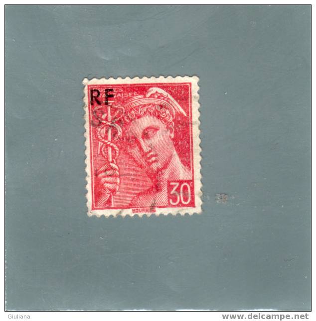 Francia -  N. 658  Used   (Unificato) 1944   Mercurio  30c  Rosso - 1938-42 Mercure