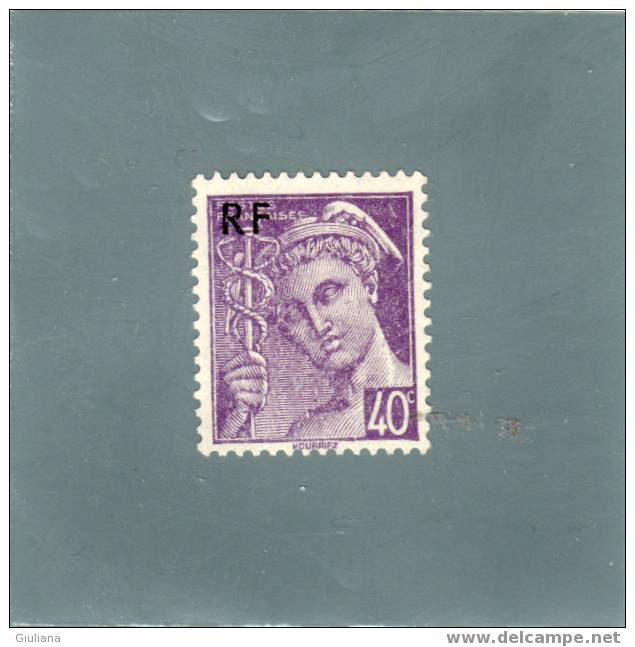 Francia -  N. 659  Used   (Unificato) 1944   Mercurio  40c  Violetto - 1938-42 Mercurius