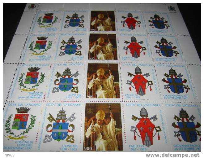 VATICANO - GIOVANNI PAOLO II -  ANNO 1997 - MF NASCITA PAOLO VI - Unused Stamps