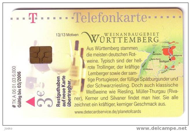 VIN  ( Germany Rare Card ) - Wine  - Wein - Vino * - Grape - Grapes - De Raisin - Wineyards - WURTTEMBERG - Levensmiddelen