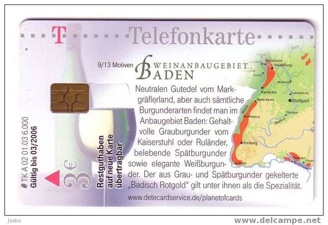 VIN  ( Germany Rare Card ) - Wine - Wein - Vino * - Grape - Grapes - De Raisin - Wineyards - BADEN - Levensmiddelen