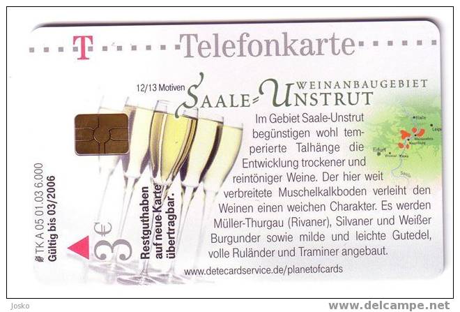 VINO  ( Germany Rare Card ) - Vin - Wein - Wine  * - Grape - Grapes - De Raisin - Wineyards - SAALE = UNSTRUT - Levensmiddelen