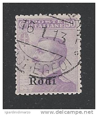 RODI - Egeo - Possedimenti Italiani - 1912: Valore Usato Da 50 C. Con Soprastampa - In Buone Condizioni - DC0437. - Egée (Rodi)