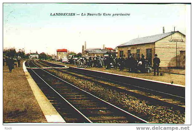 59Z71-09 - LANDRECIES Nouvelle Gare Provisoire - Paire Pasteur 10 Ct Vert - Landrecies