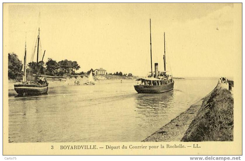 ILE D'OLERON 17 - BOYARDVILLE - Départ Du Courrier Pour La Rochelle - Ile D'Oléron