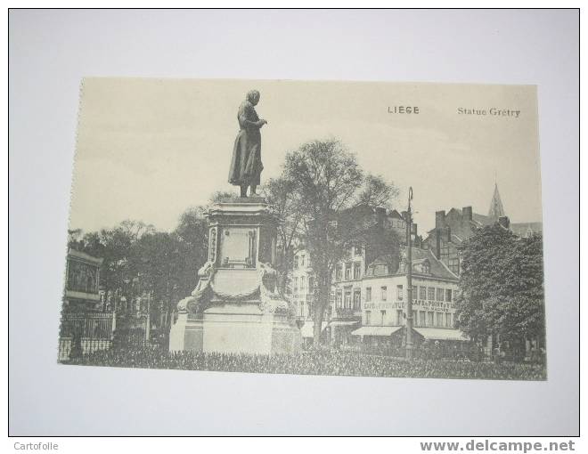 (229) -1- Carte Postale Sur Belgique Liége Statue Grétry  Carte Provenant D'un Carnet - Amay