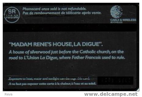 SEYCHELLES 120 U MADAM RENE HOUSE  TEXT ON THE BACK 1992 L & G  CODE 903B SEY-18b - Seychelles