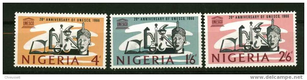 Nigeria ** N° 200 à 202 - 20e Ann. De L'UNESCO - Nigeria (1961-...)
