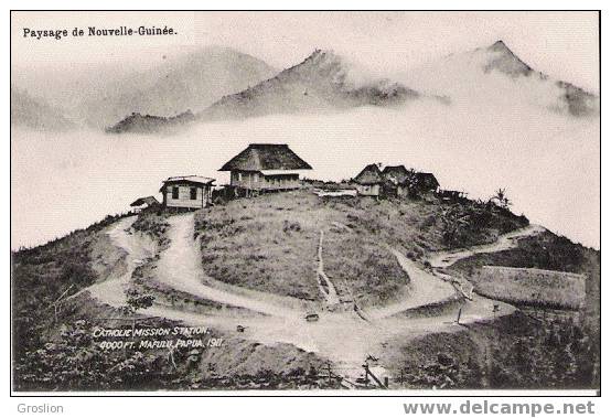 NOUVELLE GUINEE PAYSAGE CATHOLIC MISSION STATION MAFULU PAPUA 1911 - Papua-Neuguinea