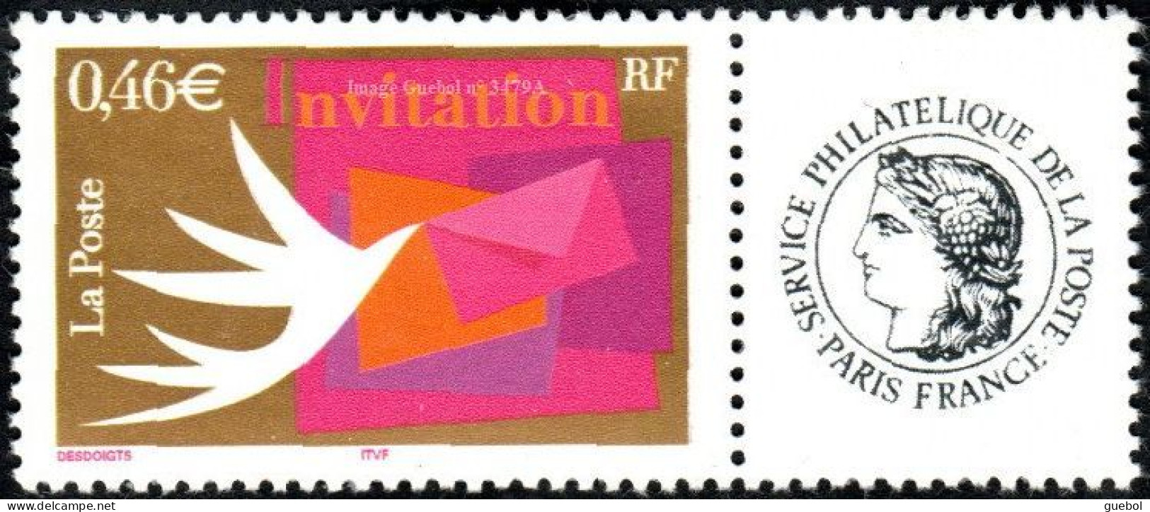 France Personnalisé N° 3479 A ** Invitation 2002 - Logo Cérès - Andere & Zonder Classificatie