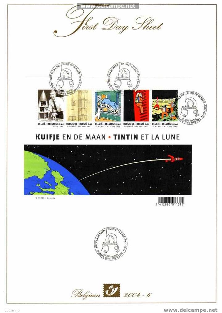 HERGE - First Day Sheet "Tintin Et La Lune" - Cartes Postales