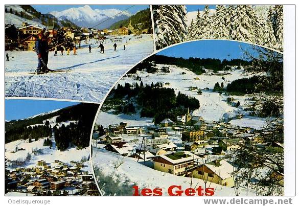 74 LES GETS 4 VUES EN UNE CARTE EN 1974 N ° E 7125 - Les Gets