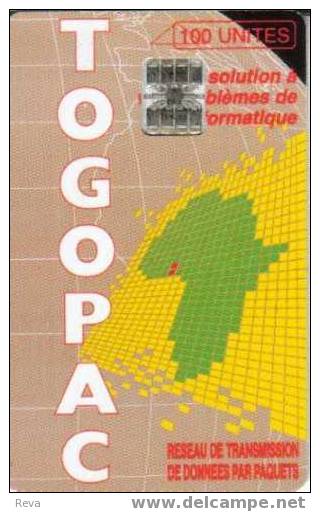 TOGO 100 U  TOGOPAC  MAP OF AFRICA  CHIP FRONT  TOG-14  SPECIAL PRICE !! - Togo