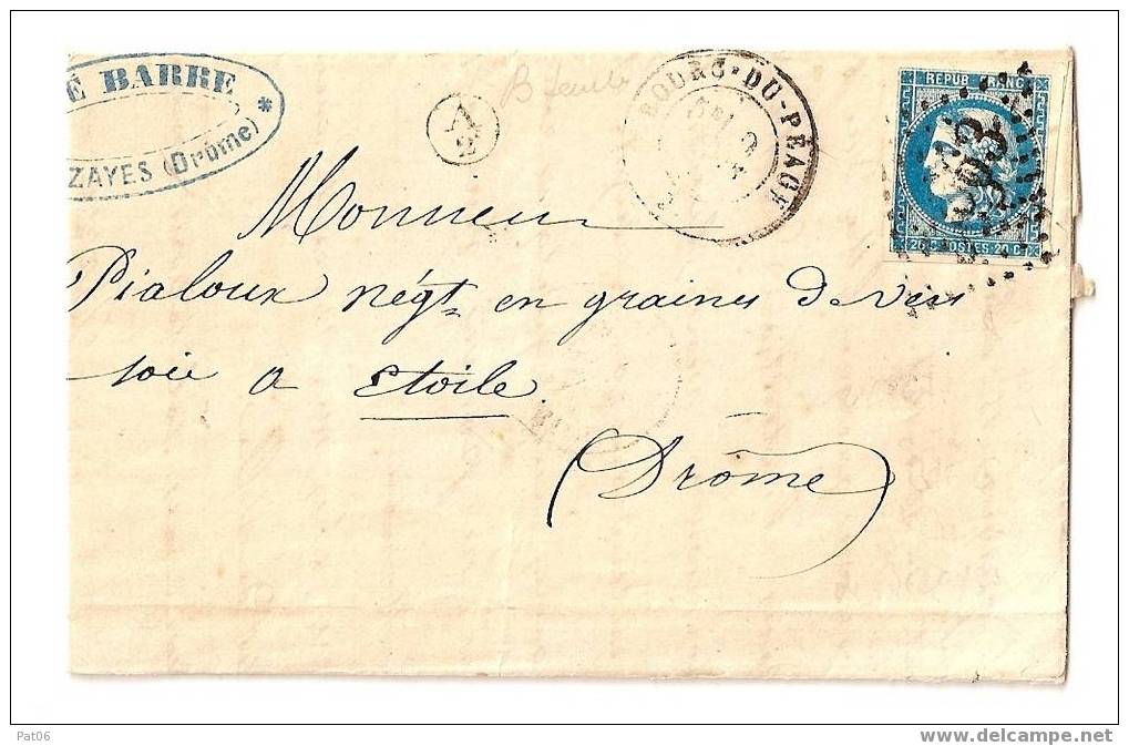 ISERE(37 )  BOURG DU PEAGE - 1870 Emisión De Bordeaux