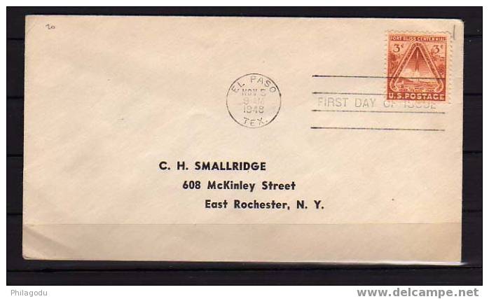 FDC  USA 1948, 100° De Fort Bliss Au Texas Sur Lettre, N° 527    Scott # 975  Ø FDC - Covers & Documents