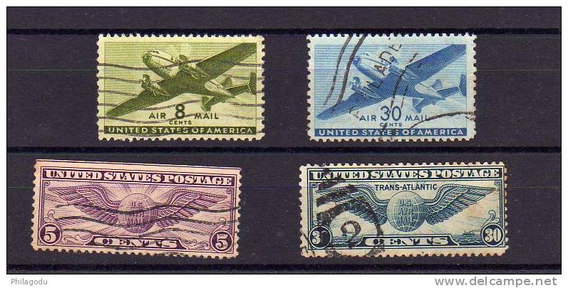 USA 1930-44, Insigne De Pilote, Bi-moteur, N° 12-25-27-31 - 1a. 1918-1940 Used