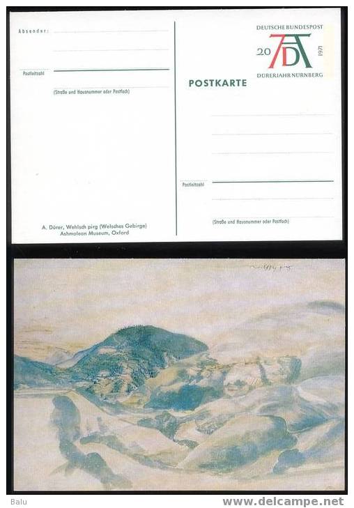 Deutschland 1971 Ganzsache Postkarte Albrecht Dürer 20 Pfennig NEU Wehlsch Pirg Dürerjahr Nürnberg TOP-Zustand - Postcards - Mint
