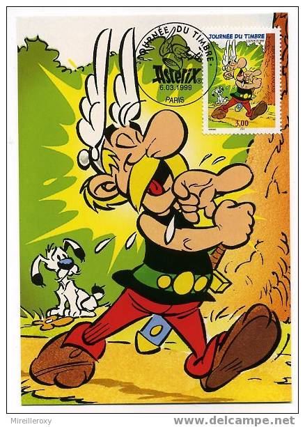 ENTIER POSTAL / STATIONERY / MAXICARTE / ASTERIX ET CHIEN / JOURNEE DU TIMBRE  1999 - Altri & Non Classificati