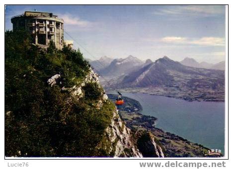 VEYRIER  - N° 3493  -  Téléphérique De Veyrier Au Lac D´Annecy - Station Supérieure - Panorama Sur Le Massif Des Ba - Veyrier