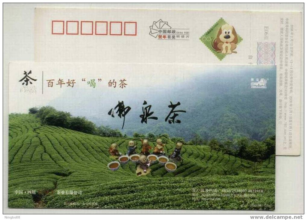 Green Tea,Tea Field,China 2006 Sichuan Fuquan Tea Advertising Postal Stationery Card - Andere & Zonder Classificatie