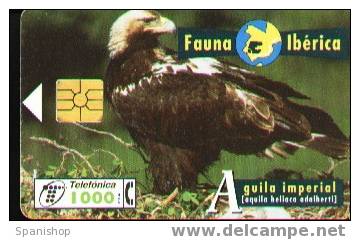 SPAIN B-050 AGUILA IMPERIAL. Chip F-4 Number Black. Fauna Iberica - Werbekarten