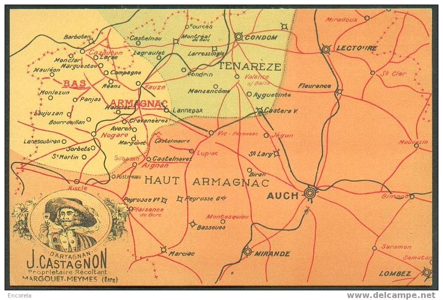 Carte De Visite Illustrée Du Haut Armagnac Société J. CASTAGNON - 1880 - Cartes De Visite