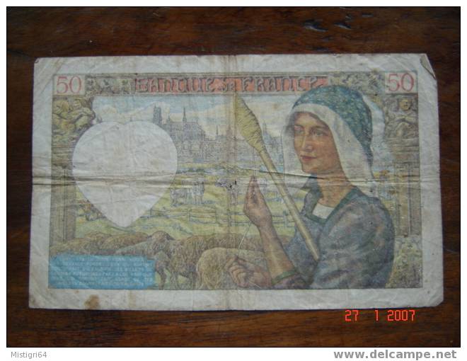 50 FRANCS 1941 - 50 F 1940-1942 ''Jacques Coeur''