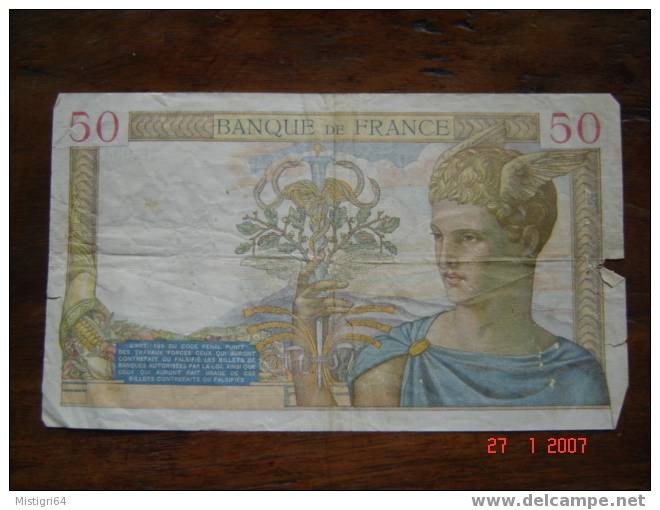 50 FRANCS 1937 - 50 F 1934-1940 ''Cérès''