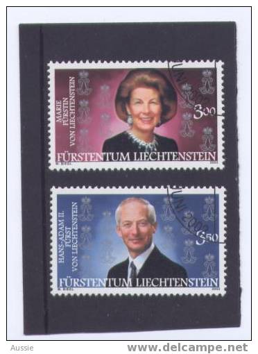 Liechtenstein 2002 Yvertn° 1236-37 (°) Used Nom. 6,50 SF Couple Princier - Used Stamps