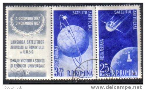 ROMANIA    Scott: # C 51a  VF USED (Pair+Lable) - Used Stamps