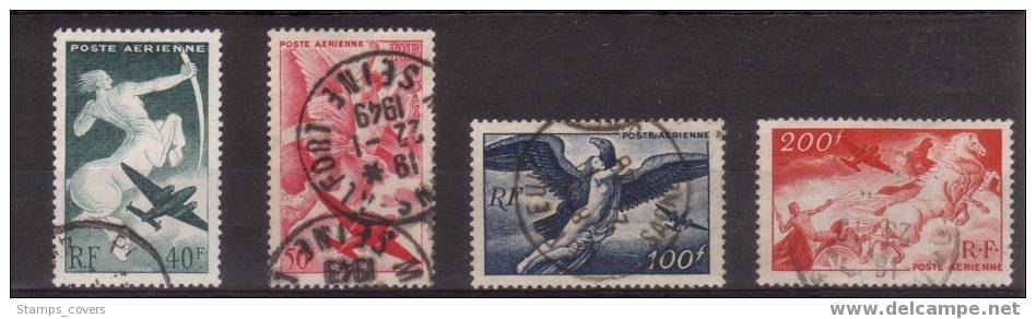 FRANCE USED YVERT PA 16/19 €4.00 - 1927-1959 Oblitérés