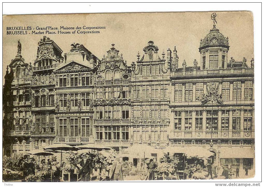 BRUXELLES Grand'Place - Maisons Des Corporations (animée + Marché Aux Fleurs) - Märkte