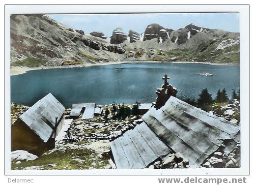 CPSM  Photo Colorisée Basses Alpes Le Lac D'Allos Alt 2237 M Route Des Grandes Alpes éditions De France à Marseille - Barcelonnette