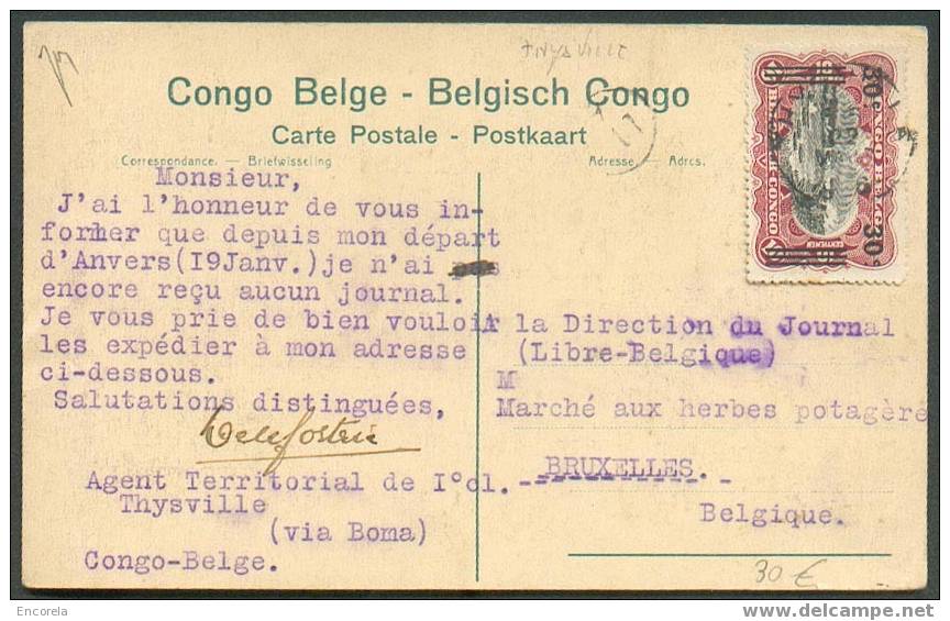 N°89 - 30 S/10 C. Obl. Sc THYSVILLE S/E.P. (vue 75) Du 22/05/1926 Vers Bruxelles.  TB - 1970 - Cartas & Documentos