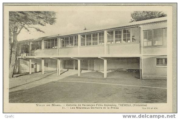 LE MANS : Colonie De Vacances Félix Geneslay,à Tréboul (finistère),les Nouveaux Dortoires Et Le Préau - Le Mans