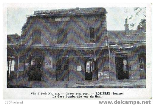 Rosière - La Gare Bombardée Vue Du Quai - Rosieres En Santerre