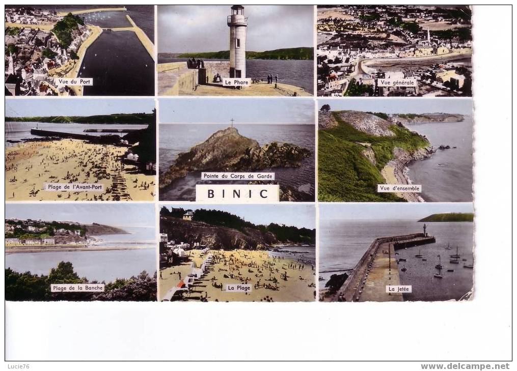 BINIC -    9 Vues  :  Vue Du Port, Le Phare, Vue Générale, Plage Avant Port, Pte Du Corps De Garde, Vue D´Ensemble..... - Binic