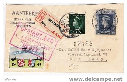 Niederlande XX042 / Raketenversuch 1945 Hilversum, Drucksache Einschreiben - Brieven En Documenten