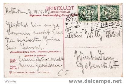 Nl208/ NIEDERLANDE - Ansichtskarte Rotterdam 1907 – Entwertet Mit Flaggenstempel - Brieven En Documenten