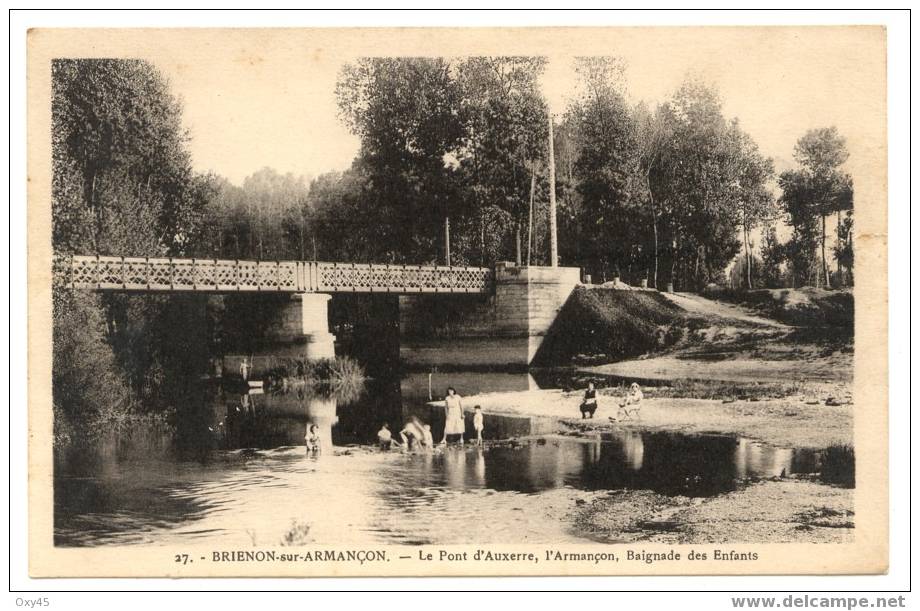 Brienon Sur Armançon - Le Pont D'Auxerre, L'Armançon, Baignade Des Enfants - Brienon Sur Armancon