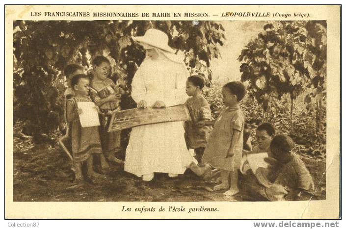 CONGO BELGE - BELGISCH CONGO - LEOPOLDVILLE - GARDIENNE Des ENFANTS De L'ECOLE - Kinshasa - Léopoldville