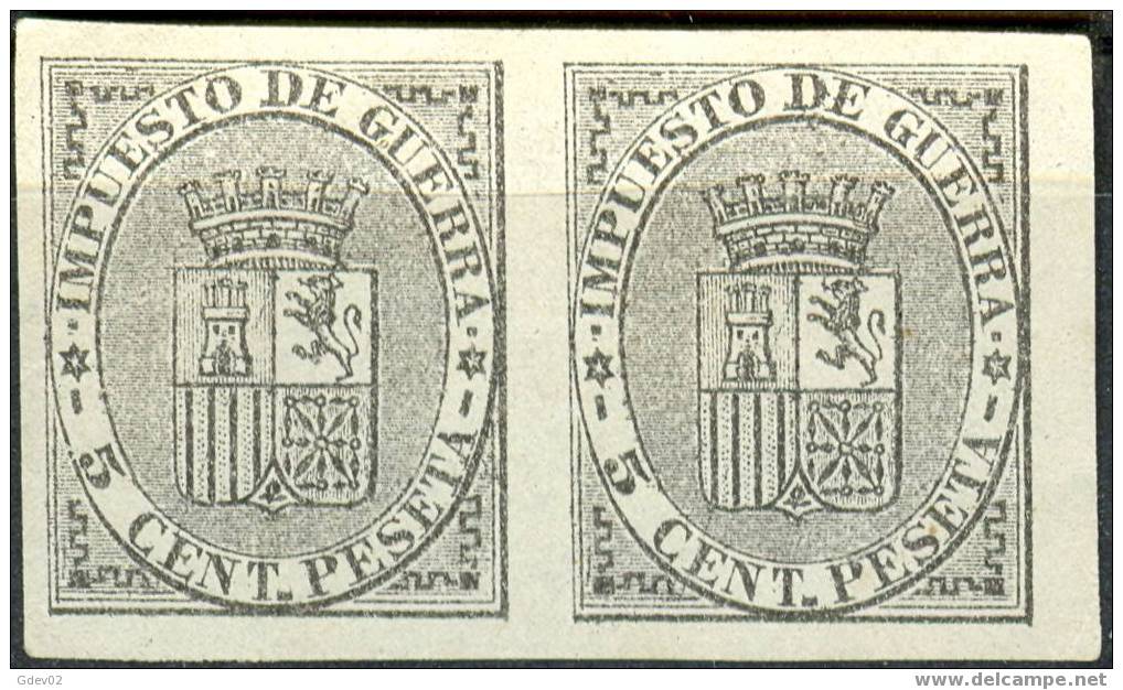 ES0141SD-L2077.España.Spain . Espagne.ESCUDO   DE ESPAÑA.(Ed141s)sin Goma.pareja.LUO - Unused Stamps