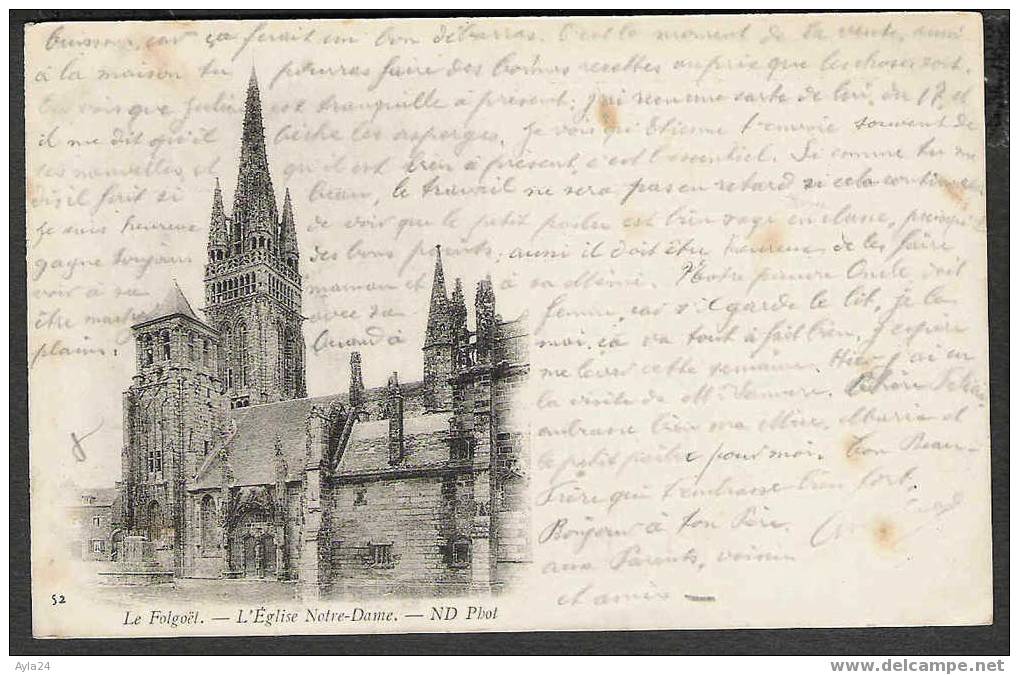 CPA  29  Le Folgoët  L'Eglise Notre Dame  1916 - Le Folgoët